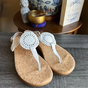 NWOT UGG Ayden White Perforated Leather Sling Back Sandals US5.5 EU36.5
